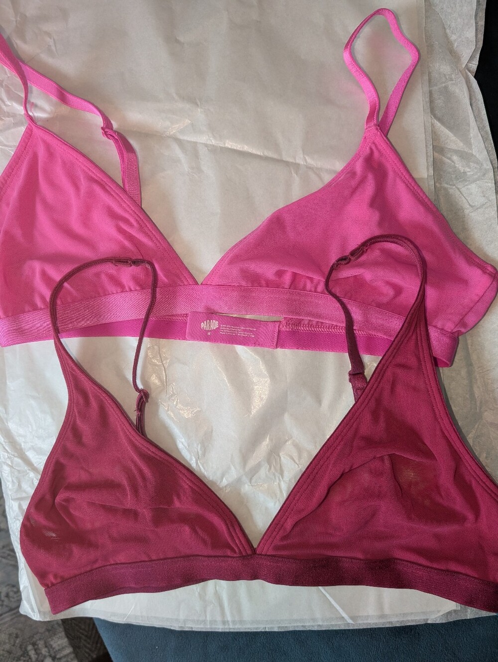 Pair of Parade Mesh Triangle Bralettes (2), Wire-Free, Size Medium